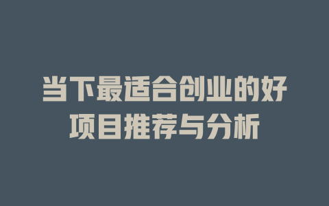 当下最适合创业的好项目推荐与分析-小本创业副业项目推荐_零成本在家赚钱项目_中赚网