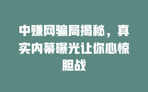 中赚网骗局揭秘，真实内幕曝光让你心惊胆战-小本创业副业项目推荐_零成本在家赚钱项目_中赚网
