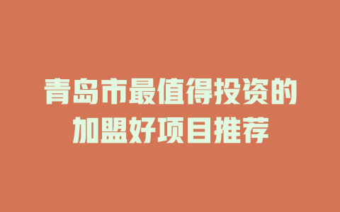 青岛市最值得投资的加盟好项目推荐-小本创业副业项目推荐_零成本在家赚钱项目_中赚网