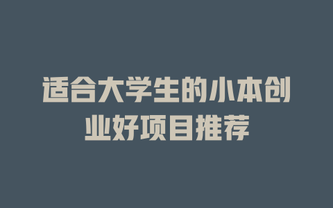 适合大学生的小本创业好项目推荐-小本创业副业项目推荐_零成本在家赚钱项目_中赚网