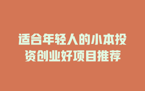 适合年轻人的小本投资创业好项目推荐-小本创业副业项目推荐_零成本在家赚钱项目_中赚网