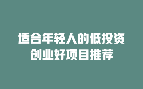 适合年轻人的低投资创业好项目推荐-小本创业副业项目推荐_零成本在家赚钱项目_中赚网