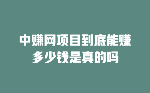 中赚网项目到底能赚多少钱是真的吗-小本创业副业项目推荐_零成本在家赚钱项目_中赚网