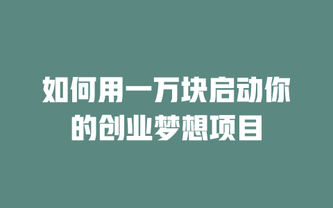 如何用一万块启动你的创业梦想项目-小本创业副业项目推荐_零成本在家赚钱项目_中赚网