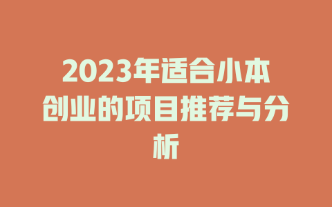 2023年适合小本创业的项目推荐与分析-小本创业副业项目推荐_零成本在家赚钱项目_中赚网