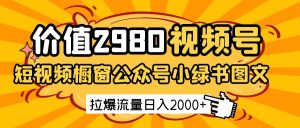 价值2980的视频号短视频橱窗带货和公众号小绿书图文带货，拉爆流量日收益2000+-小本创业副业项目推荐_零成本在家赚钱项目_中赚网