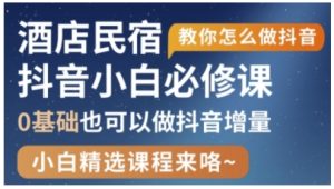 抖音本地生活酒店民宿运营，0基础也可以做抖音增量-小本创业副业项目推荐_零成本在家赚钱项目_中赚网