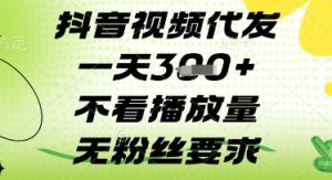抖音视频代发一天3张+，不看播放量，无粉丝要求-小本创业副业项目推荐_零成本在家赚钱项目_中赚网