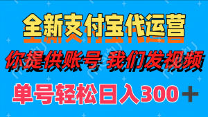 全新支付宝代运营你提供账导 我们发视频单号轻松日入300+-小本创业副业项目推荐_零成本在家赚钱项目_中赚网