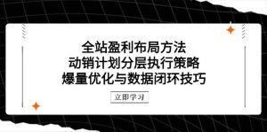 全站盈利布局方法：动销计划分层执行策略，爆量优化与数据闭环技巧-小本创业副业项目推荐_零成本在家赚钱项目_中赚网