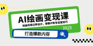 AI绘画变现课，绘画风格迁移设计，掌握IP账号运营技巧，打造爆款内容-小本创业副业项目推荐_零成本在家赚钱项目_中赚网