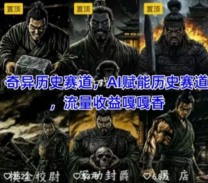 抖音奇异历史赛道，AI赋能历史赛道，流量收益嘎嘎香，狂撸伙伴计划-小本创业副业项目推荐_零成本在家赚钱项目_中赚网