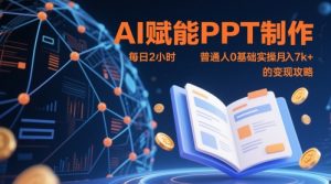 AI赋能PPT制作，每日2小时，普通人0基础实操月入7k+ 的变现攻略-小本创业副业项目推荐_零成本在家赚钱项目_中赚网