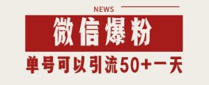 微信爆粉，私域暴力引流打法日引千粉 单号日进50+-小本创业副业项目推荐_零成本在家赚钱项目_中赚网