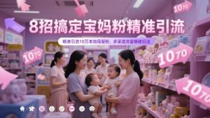 8招搞定宝妈粉精准引流，精准引流10万本地母婴粉，多渠道流量爆破玩法-小本创业副业项目推荐_零成本在家赚钱项目_中赚网