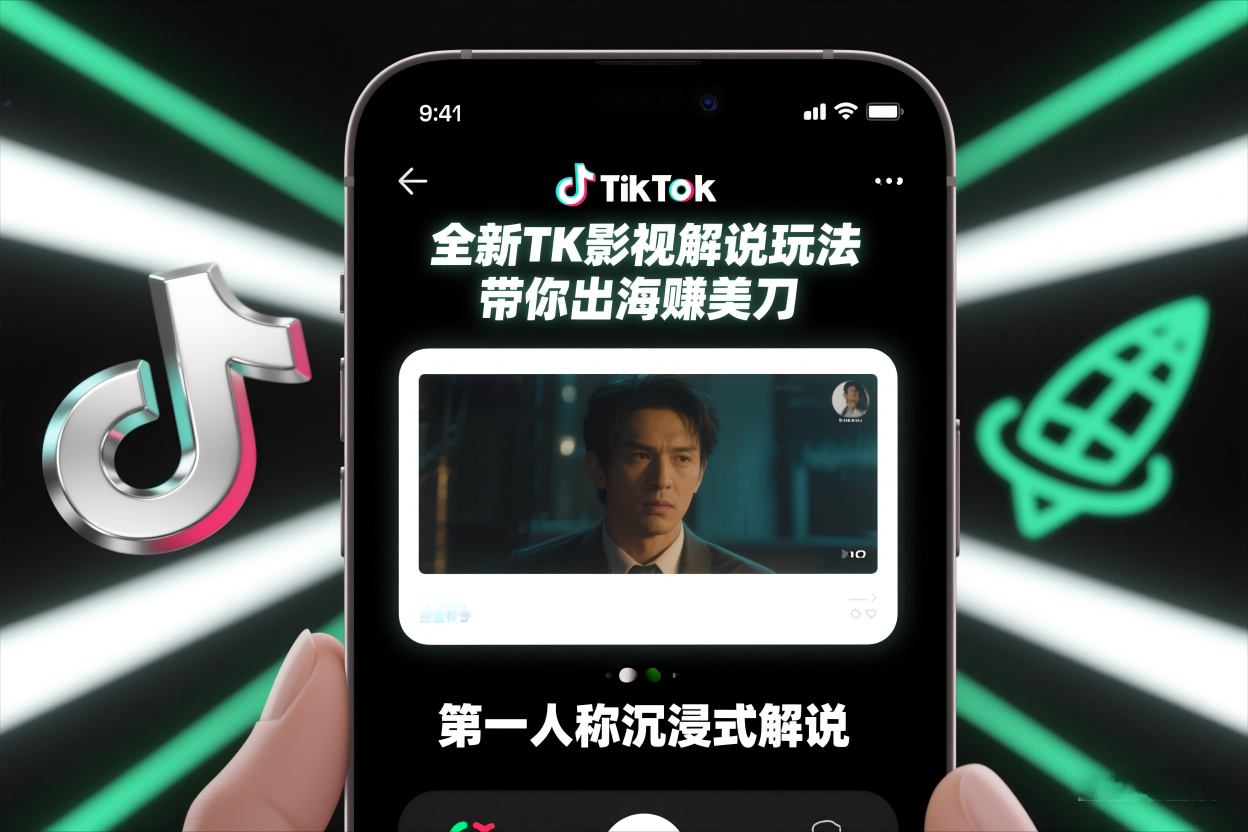 TikTok第一人称影视解说教学，全新TK影视解说玩法，带你出海賺美刀-小本创业副业项目推荐_零成本在家赚钱项目_中赚网