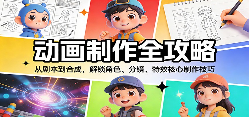 动画制作全攻略：从剧本到合成，解锁角色、分镜、特效核心制作技巧-小本创业副业项目推荐_零成本在家赚钱项目_中赚网