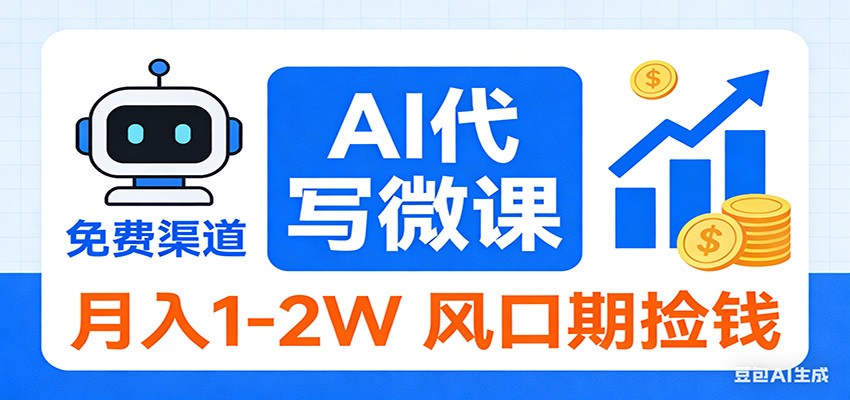 2026告别打工！AI代写微课，提供免费渠道，月入1-2W风口期赚钱-小本创业副业项目推荐_零成本在家赚钱项目_中赚网