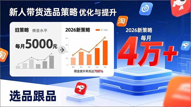 新人带货别瞎选品！这套2026全新选品跟品策略，让我的佣金从0做到每月4万+-小本创业副业项目推荐_零成本在家赚钱项目_中赚网