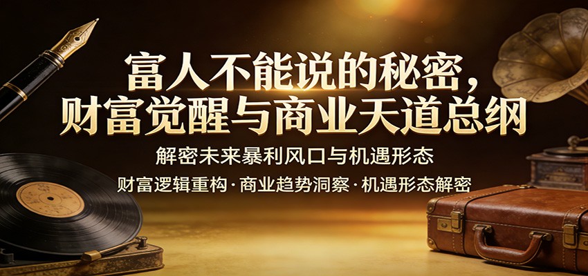 富人不能说的秘密，财富觉醒与商业天道总纲，解密未来暴利风口与机遇形态-小本创业副业项目推荐_零成本在家赚钱项目_中赚网