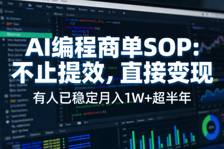 AI编程商单SOP，AI编程不能只给工作提效，还要直接变现，有人已经稳定月入1W+半年了-小本创业副业项目推荐_零成本在家赚钱项目_中赚网