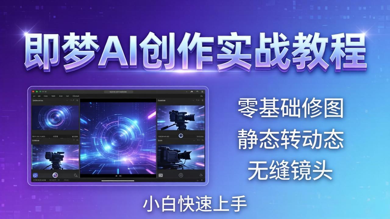 即梦AI创作实战教程，从零基础修图到AI导演，实战教学静态转动态+无缝镜头，小白快速上手-小本创业副业项目推荐_零成本在家赚钱项目_中赚网