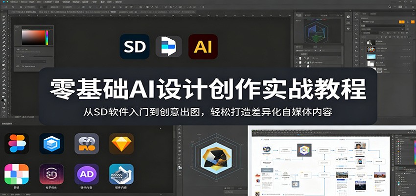 零基础AI设计创作实战教程：从SD软件入门到创意出图，轻松打造差异化自媒体内容-小本创业副业项目推荐_零成本在家赚钱项目_中赚网