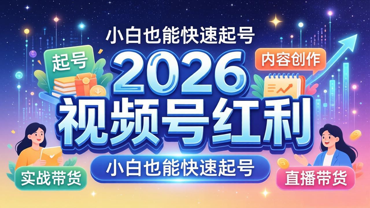2026视频号红利实战营，大佬亲授起号、内容、直播、IP、投流、私域、矩阵全套落地打法-小本创业副业项目推荐_零成本在家赚钱项目_中赚网