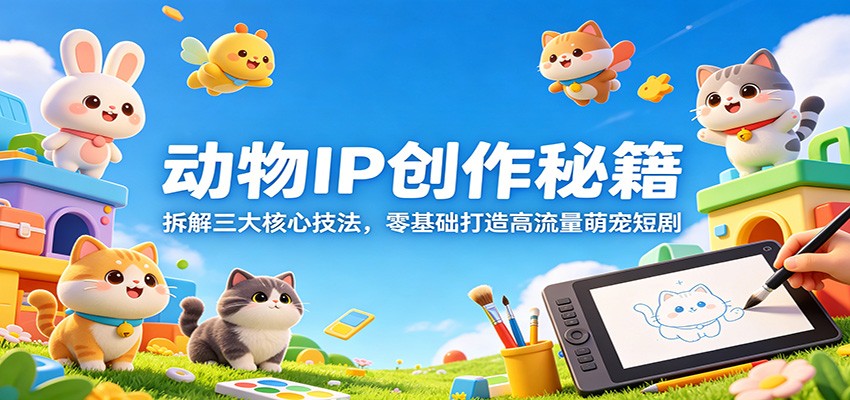 动物IP创作秘籍：拆解三大核心技法，零基础打造高流量萌宠短剧-小本创业副业项目推荐_零成本在家赚钱项目_中赚网