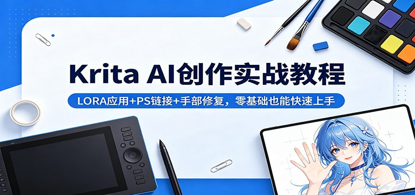 Krita AI创作实战教程：LORA应用+PS链接+手部修复，零基础也能快速上手-小本创业副业项目推荐_零成本在家赚钱项目_中赚网