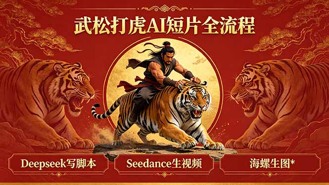 武松打虎AI短片全流程：Deepseek写脚本+Seedance生视频+海螺生图-小本创业副业项目推荐_零成本在家赚钱项目_中赚网