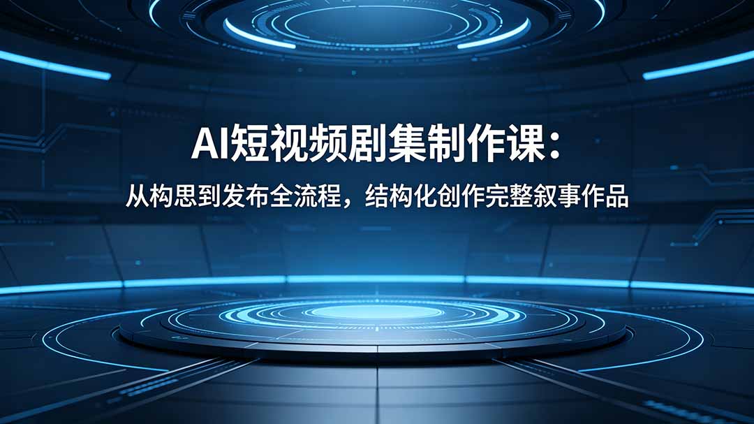 AI短视频剧集制作课：从构思到发布全流程，结构化创作完整叙事作品-小本创业副业项目推荐_零成本在家赚钱项目_中赚网