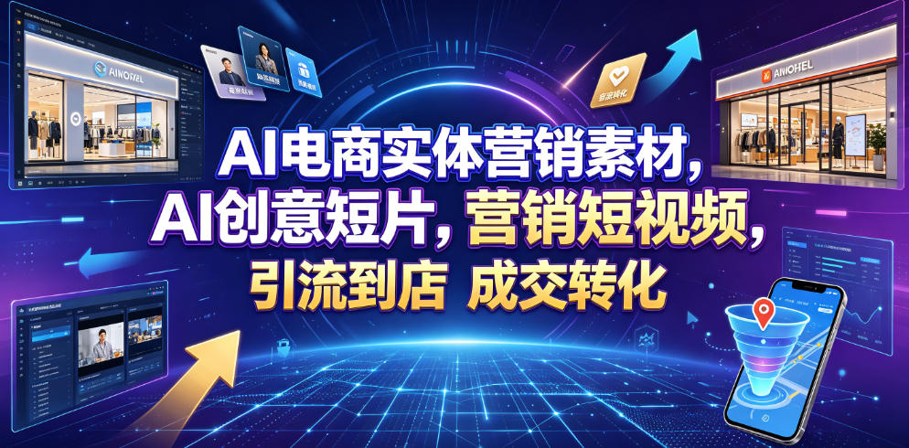 AI电商实体营销素材，AI创意短片，高效打造营销短视频，轻松引流到店，稳定提升门店客流与成交转化-小本创业副业项目推荐_零成本在家赚钱项目_中赚网