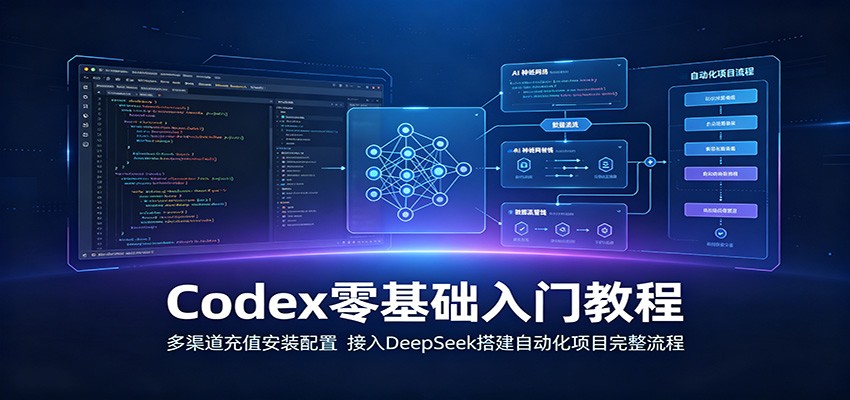 Codex零基础入门教程：多渠道充值安装配置，接入DeepSeek搭建自动化项目完整流程-小本创业副业项目推荐_零成本在家赚钱项目_中赚网