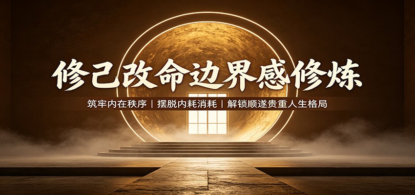 修己改命边界感修炼：筑牢内在秩序，摆脱内耗消耗，解锁顺遂贵重人生格局-小本创业副业项目推荐_零成本在家赚钱项目_中赚网
