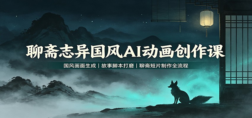 聊斋志异国风AI动画创作课：国风画面生成，故事脚本打磨，聊斋短片制作全流程-小本创业副业项目推荐_零成本在家赚钱项目_中赚网