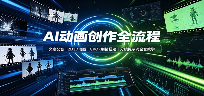 AI动画创作全流程：文案配音，2D3D动画，GROK剧情搭建，分镜提示词全套教学-小本创业副业项目推荐_零成本在家赚钱项目_中赚网
