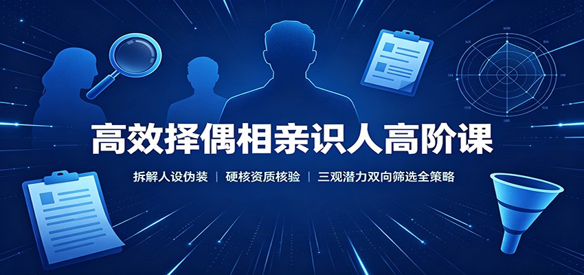 高效择偶相亲识人高阶课：拆解人设伪装，硬核资质核验，三观潜力双向筛选全策略-小本创业副业项目推荐_零成本在家赚钱项目_中赚网