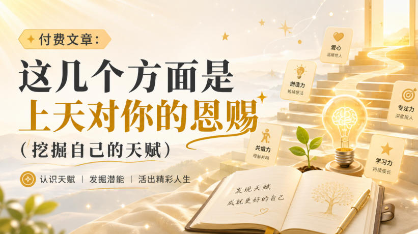 付费文章：这几个方面是上天对你的恩赐(挖掘自己的天赋)-小本创业副业项目推荐_零成本在家赚钱项目_中赚网