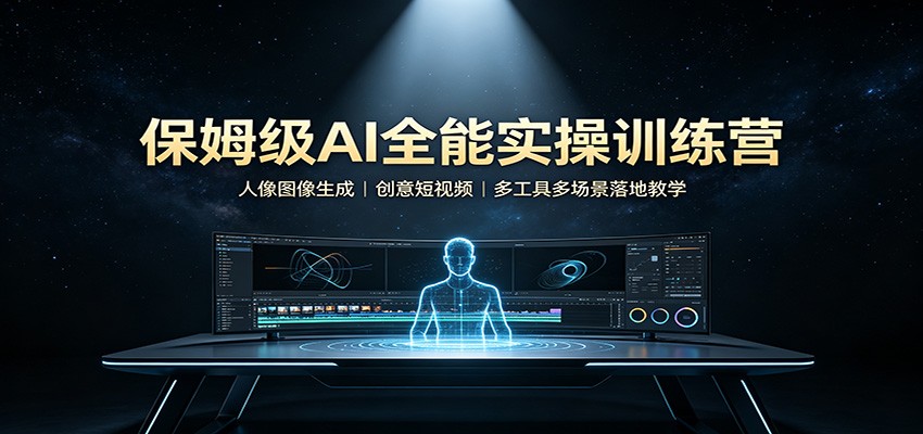 保姆级AI全能实操训练营：人像图像生成，创意短视频，多工具多场景落地教学-小本创业副业项目推荐_零成本在家赚钱项目_中赚网