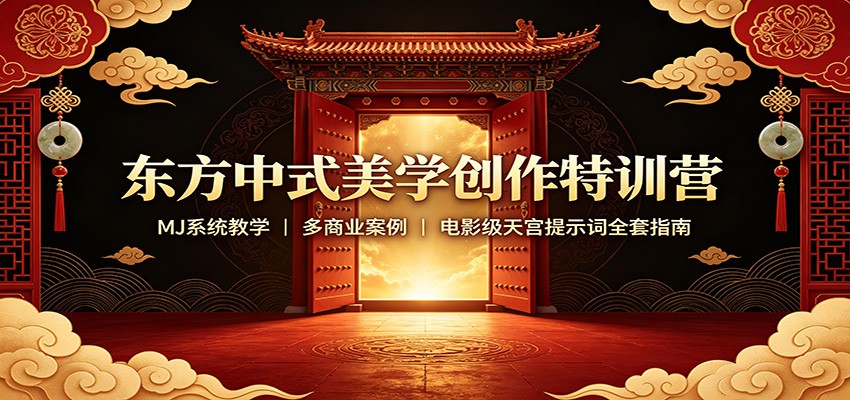 东方中式美学创作特训营：MJ系统教学，多商业案例，电影级天宫提示词全套指南-小本创业副业项目推荐_零成本在家赚钱项目_中赚网