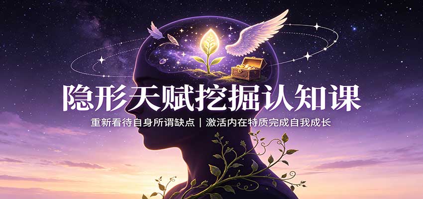 隐形天赋挖掘认知课：重新看待自身所谓缺点，激活内在特质完成自我成长-小本创业副业项目推荐_零成本在家赚钱项目_中赚网