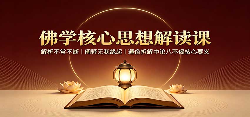 佛学核心思想解读课：解析不常不断，阐释无我缘起，通俗拆解中论八不偈核心要义-小本创业副业项目推荐_零成本在家赚钱项目_中赚网
