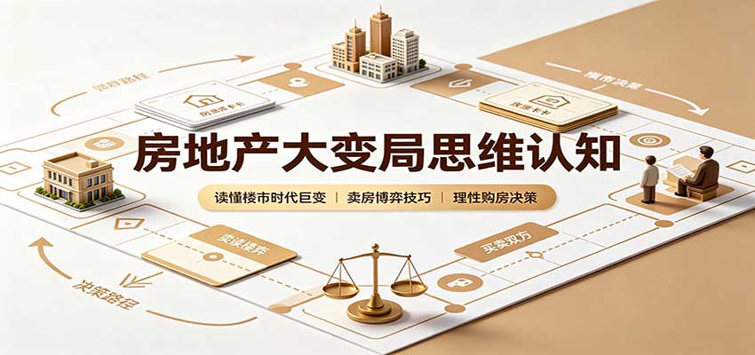 房地产大变局思维认知：读懂楼市时代巨变，卖房博弈技巧，理性购房决策-小本创业副业项目推荐_零成本在家赚钱项目_中赚网