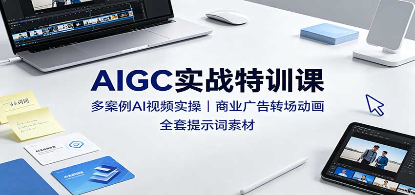 AIGC实战特训课：多案例AI视频实操，商业广告转场动画，全套提示词素材-小本创业副业项目推荐_零成本在家赚钱项目_中赚网