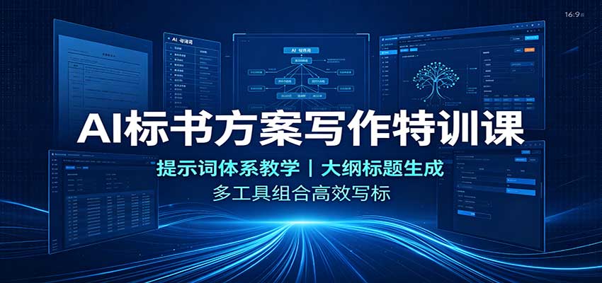AI标书方案写作特训课：提示词体系教学，大纲标题生成，多工具组合高效写标-小本创业副业项目推荐_零成本在家赚钱项目_中赚网