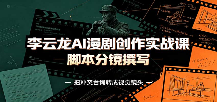 李云龙AI漫剧创作实战课：角色人设还原，脚本分镜撰写，AI漫剧成片完整制作教学-小本创业副业项目推荐_零成本在家赚钱项目_中赚网