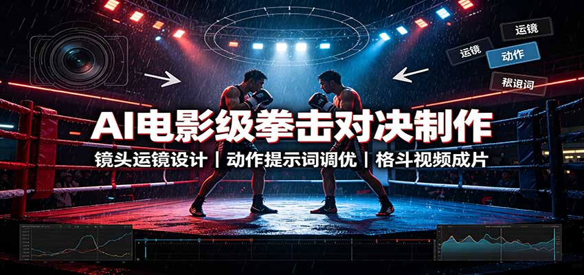 AI电影级拳击对决制作：镜头运镜设计，动作提示词调优，格斗视频成片-小本创业副业项目推荐_零成本在家赚钱项目_中赚网