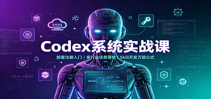 Codex系统实战课：部署注册入门，多行业任务落地，Skill开发万能公式-小本创业副业项目推荐_零成本在家赚钱项目_中赚网