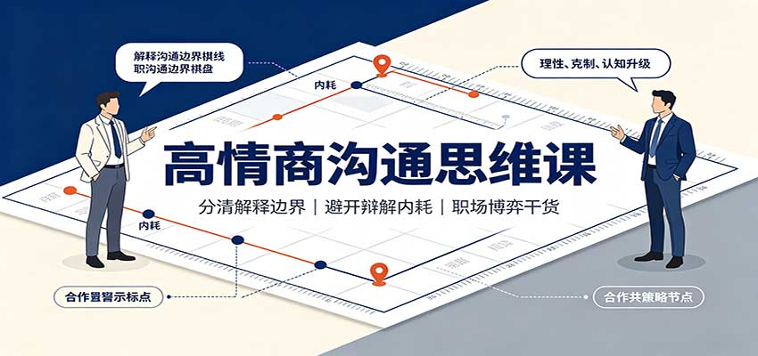 高情商沟通思维课：分清解释边界，避开辩解内耗，职场博弈干货-小本创业副业项目推荐_零成本在家赚钱项目_中赚网